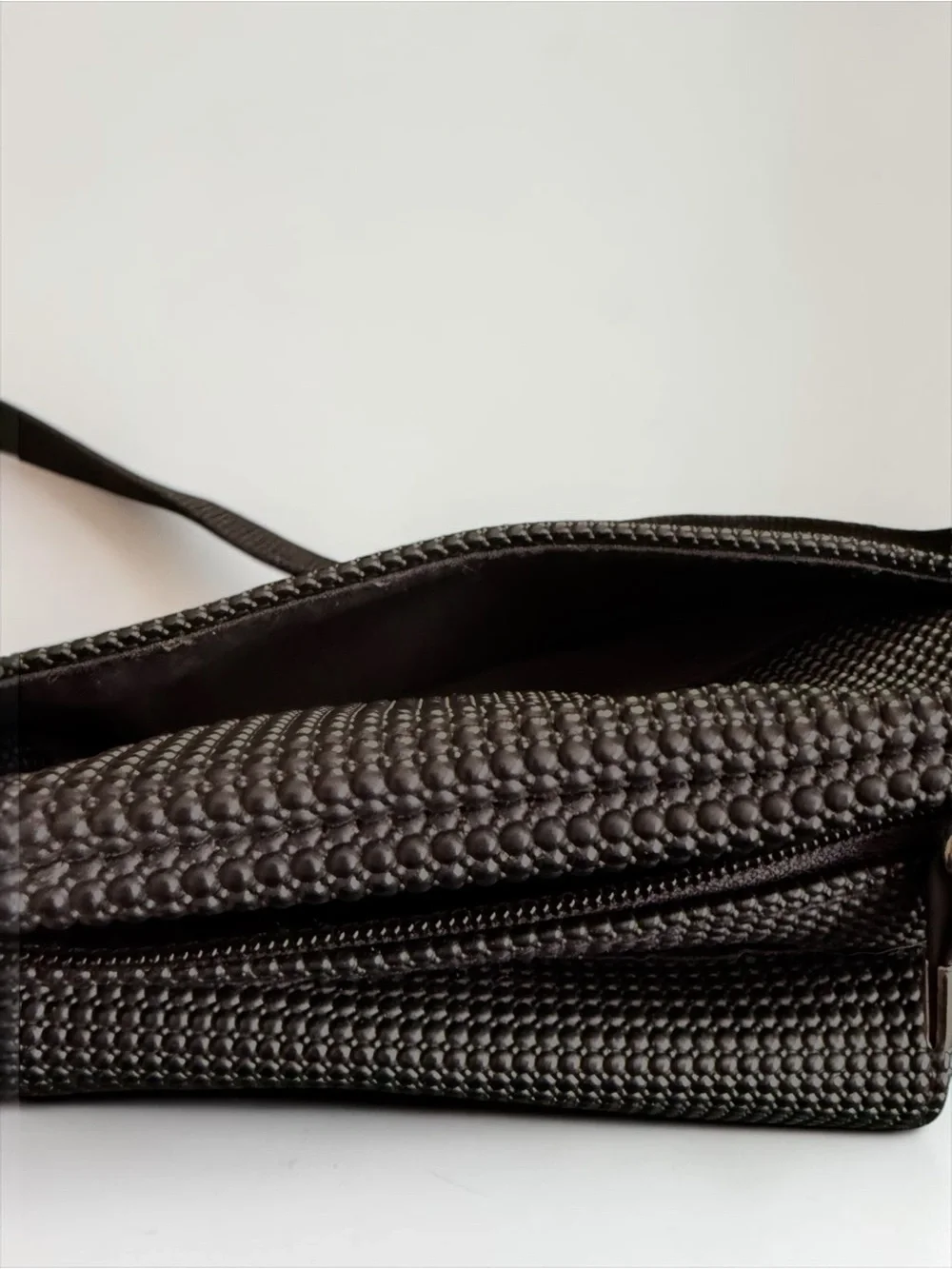 Urban Outfitters UO2 Black Textured Crossbody Bag Minimalist Utility Travel Bag